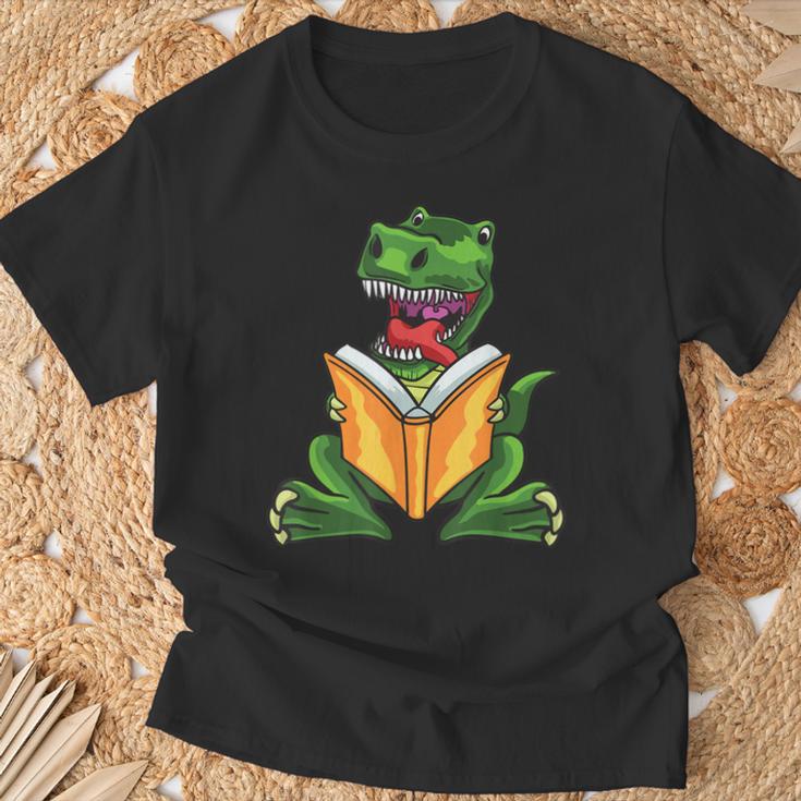 Dino Read Book Shirt Dinosaurs Reading Rex Cute Tee T-Shirt Gifts for Old Men