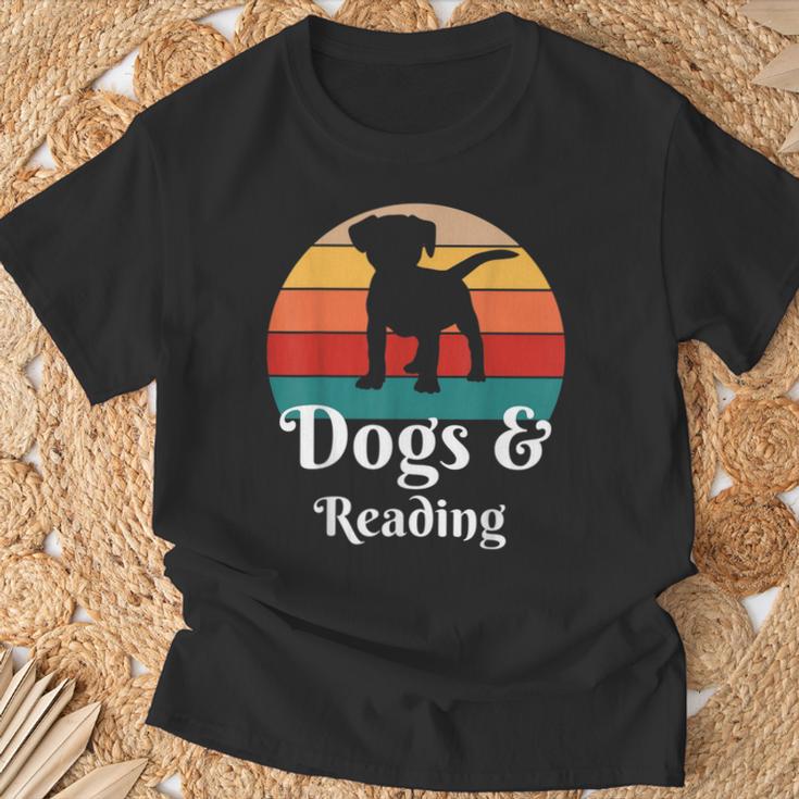 Dogs And Reading Books T-Shirt Gifts for Old Men