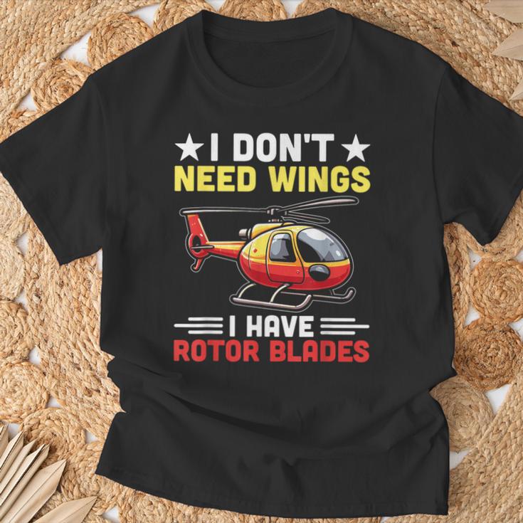 I Don't Need Wings I Have Rotor Blade ヘリコプター パイロット Tシャツ 高齢者への贈り物