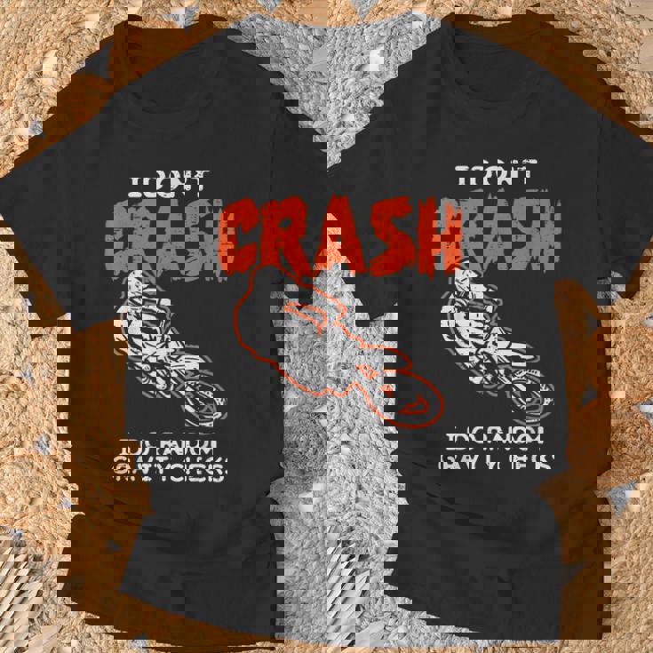 I Dont Crash ダートバイク 面白い モトクロス バイカー メンズ レディース キッズ Tシャツ 高齢者への贈り物