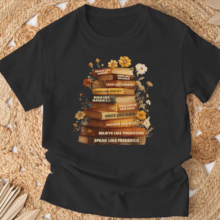 Dream Like Martin Floral Book History Month Women Men T-Shirt Gifts for Old Men
