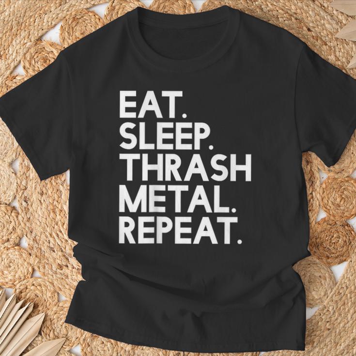 Eatleep Thrash メタルリピート 音楽 Tシャツ 高齢者への贈り物