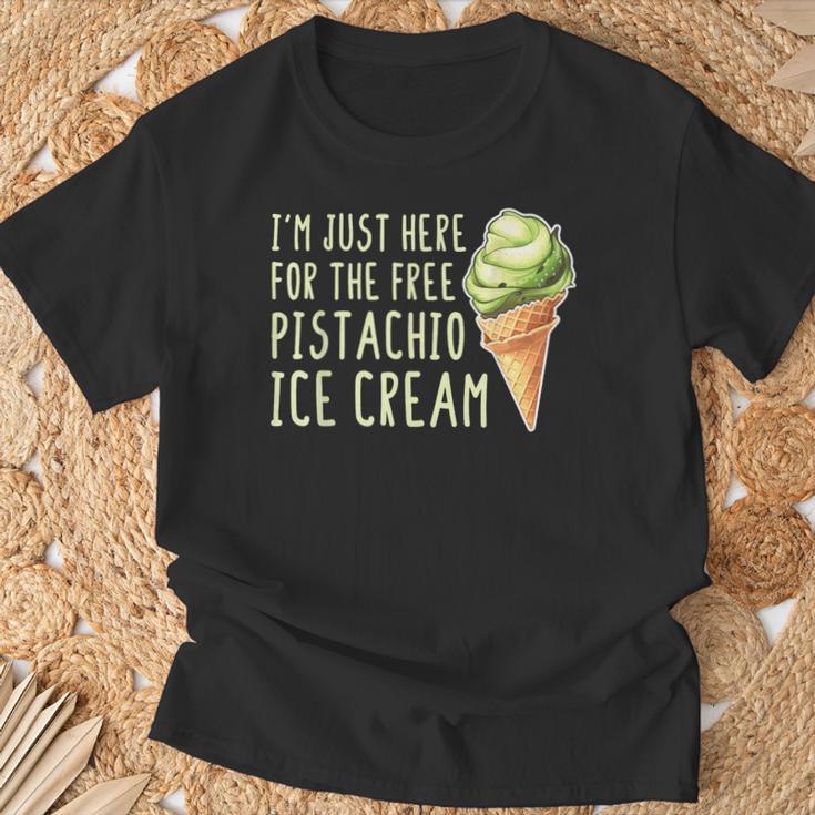 Estoy Aquí Para El Helado De Pistacho Gratis Camiseta unisex Regalos para ancianos