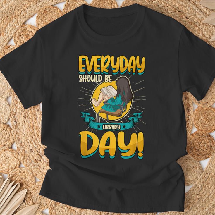 Everyday Should Be Library Day Librarian Book Lover T-Shirt Gifts for Old Men