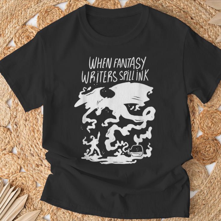 Fairytale & Sagen Book Author Fantasy Inkfleck Dragon Fans T-Shirt Gifts for Old Men