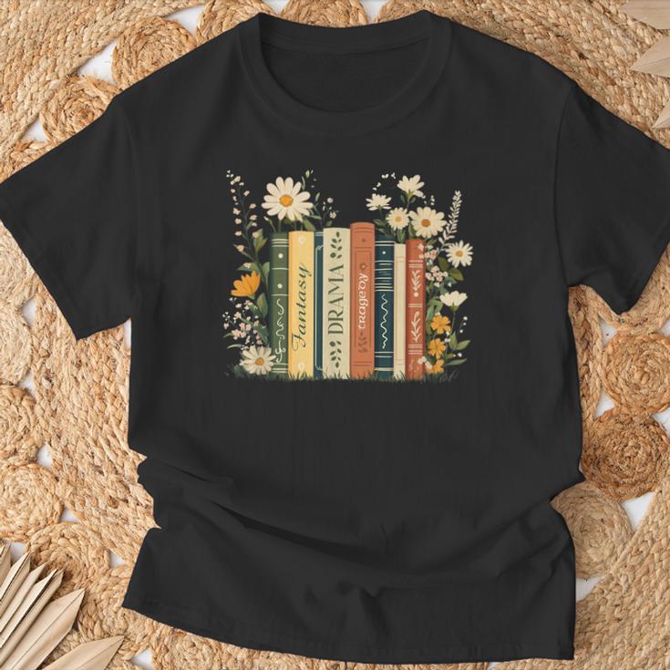 Fantasy Drama Tragedy Book Floral Subtle T-Shirt Gifts for Old Men