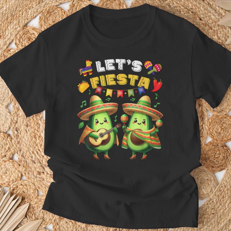 Lets Fiesta 5 De Mayo ポンチョ アボカド メキシカン パーティー メンズ レディース Tシャツ 高齢者への贈り物