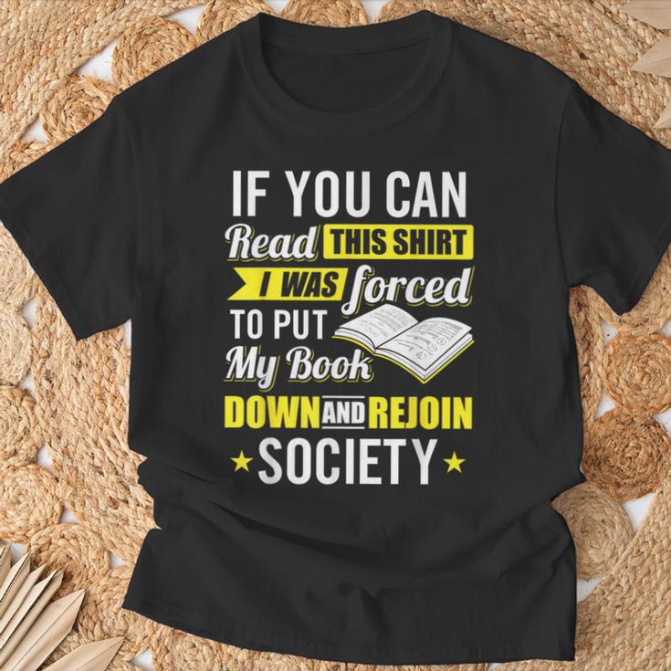 I Was Forced To Put My Book Down Book Lover Reading Small T-Shirt Gifts for Old Men