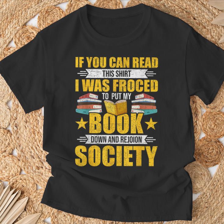 I Was Forced To Put My Book Down Book Lovers Reading T-Shirt Gifts for Old Men
