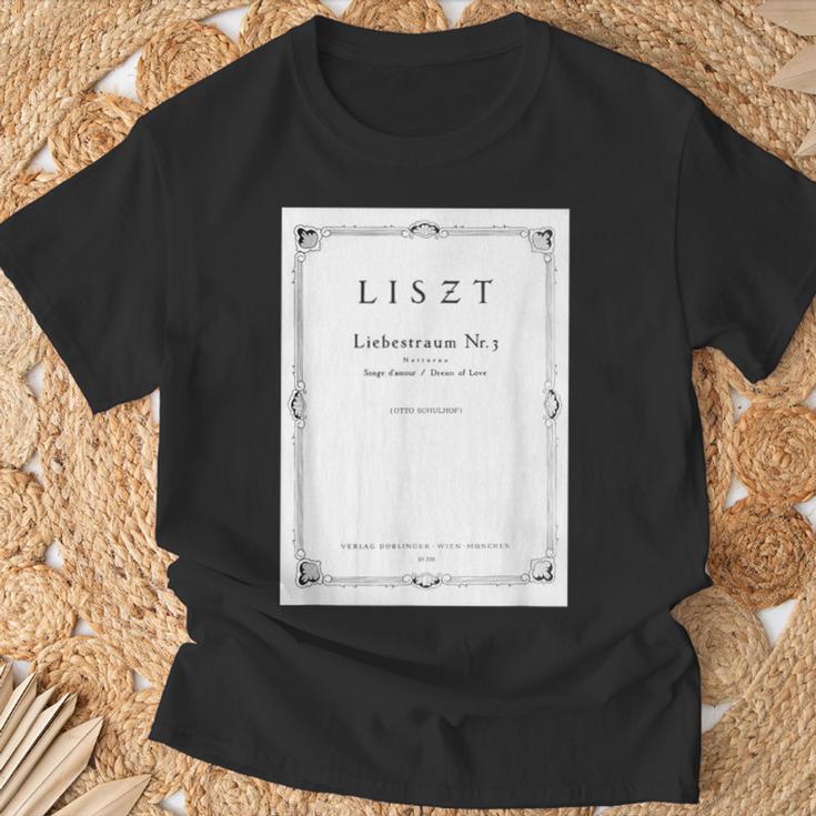 Franz Liszt Dream Of Love Vintage Book Cover T-Shirt Gifts for Old Men Franz Liszt Dream Of Love Vintage Book Cover T-Shirt Gifts for Old Men