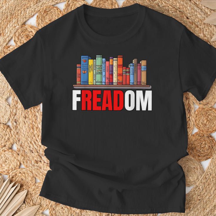 Frea-Dom Anti Ban Books I Read Banned Books Freedom Book T-Shirt Gifts for Old Men