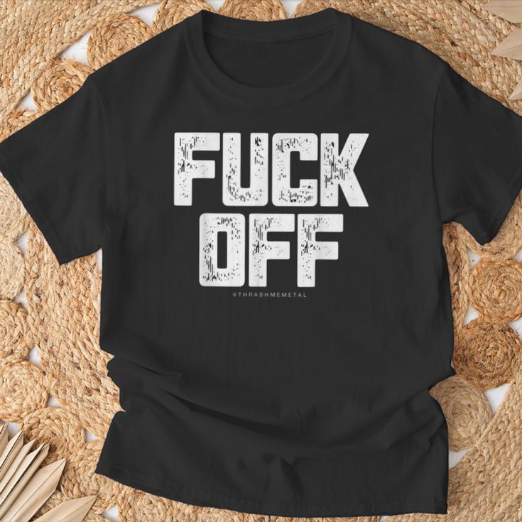 メンズ Fuck Off Thrash メタル Tシャツ 高齢者への贈り物