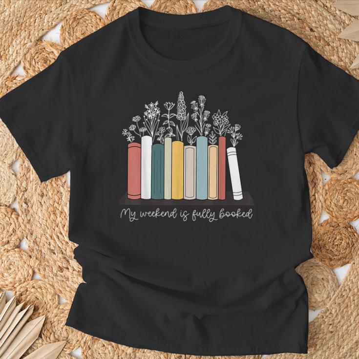 My Weekend Is Fully Booked Book Wildflower Bookish Bookworm T-Shirt Gifts for Old Men My Weekend Is Fully Booked Book Wildflower Bookish Bookworm T-Shirt Gifts for Old Men