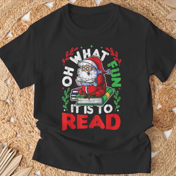 What Fun It Is To Read Books Christmas Santa Reading Books T-Shirt Gifts for Old Men What Fun It Is To Read Books Christmas Santa Reading Books T-Shirt Gifts for Old Men