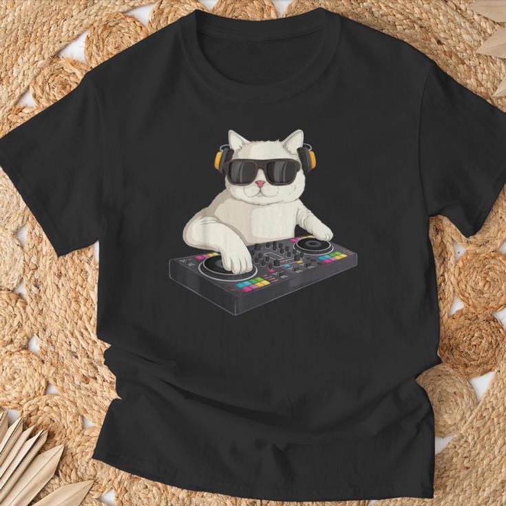 Dj Cat Techno Music Festival Lover Musician Women Tシャツ 高齢者への贈り物