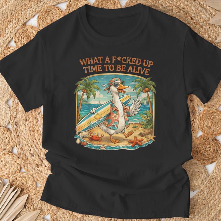 Gooseurf Beachummer なんてワイルド・タイム・ア・ワイルド・タイム・ア・アライブだ Tシャツ 高齢者への贈り物