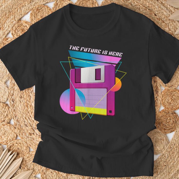 The Future Is Here フロッピーディスクディスクディスクレトロ80年代vaporwave Tシャツ 高齢者への贈り物