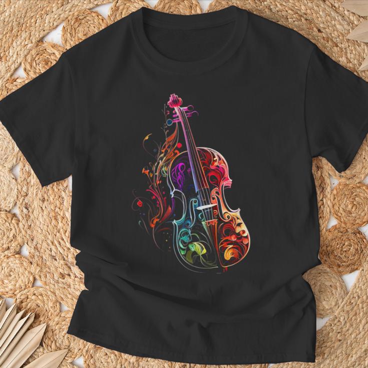 Geigen Farben Bunte Geigeioline Geschenk Füriolinisten T-Shirt Geschenke für alte Männer