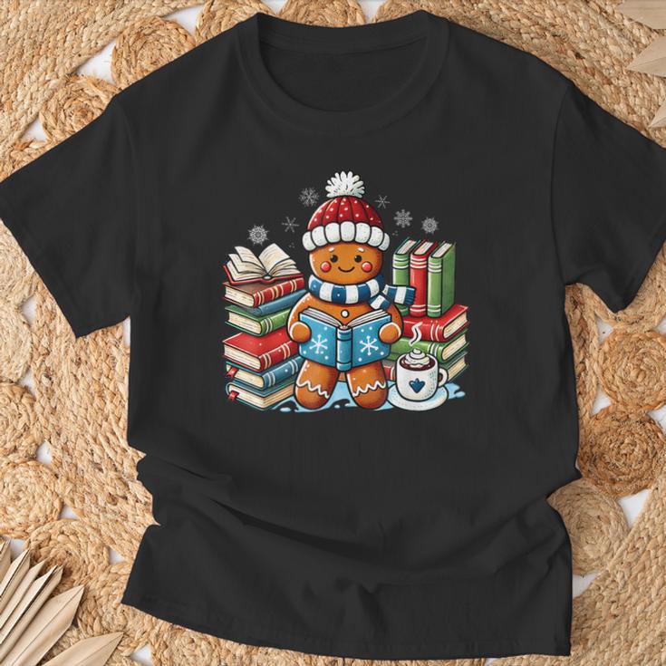 Gingerbread Reading Book Lovers Christmas Bookworm Librarian T-Shirt Gifts for Old Men Gingerbread Reading Book Lovers Christmas Bookworm Librarian T-Shirt Gifts for Old Men