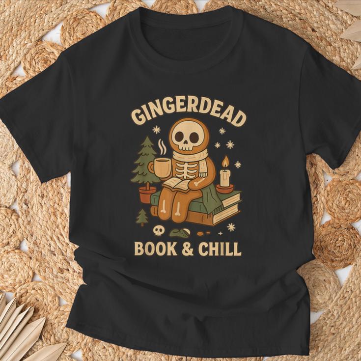 Gingerdead Book Shirt Xmas Cozy Skeleton Reading Christmas T-Shirt Gifts for Old Men Gingerdead Book Shirt Xmas Cozy Skeleton Reading Christmas T-Shirt Gifts for Old Men