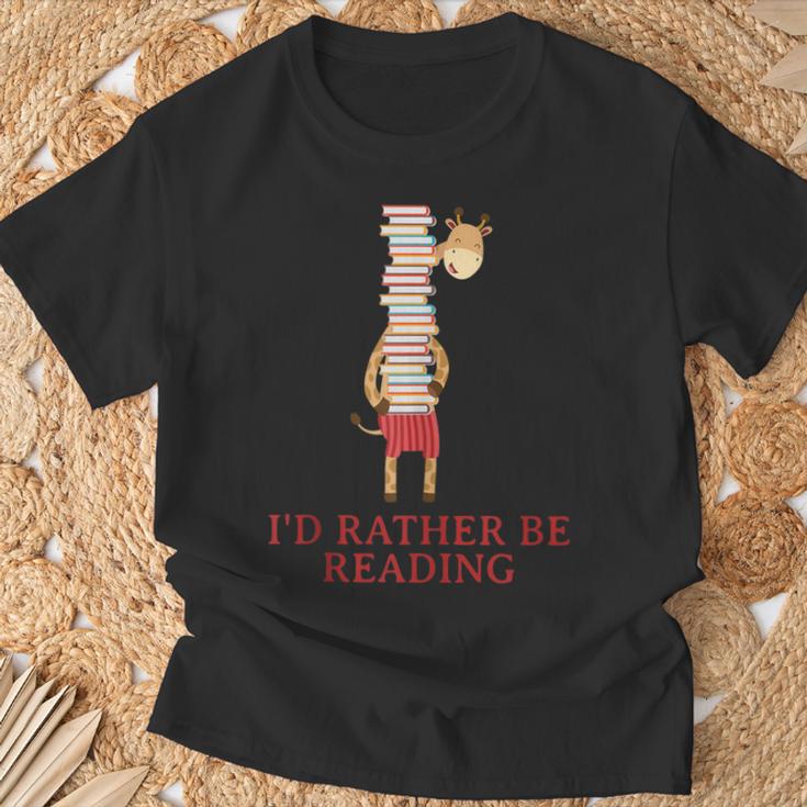 Giraffe Book Lovers I'd Rather Be ReadingShirt T-Shirt Gifts for Old Men Giraffe Book Lovers I'd Rather Be ReadingShirt T-Shirt Gifts for Old Men
