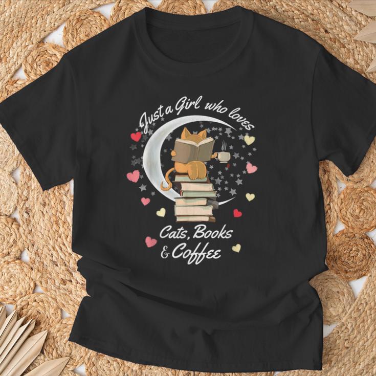Only a Girl The Cat Books T-Shirt Gifts for Old Men Only a Girl The Cat Books T-Shirt Gifts for Old Men