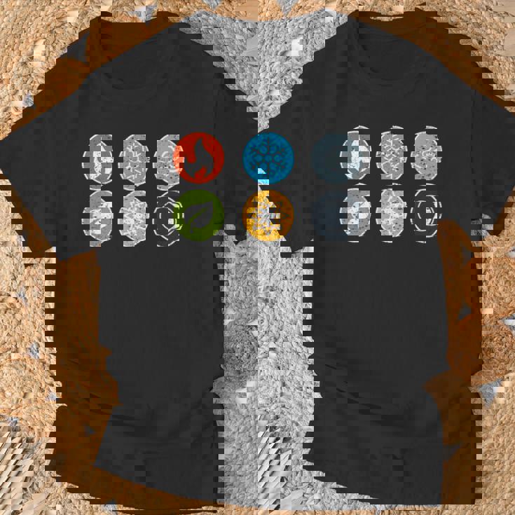 Gloomhaven Elements シンボル 火 氷 空 地球 ライトダーク Tシャツ 高齢者への贈り物