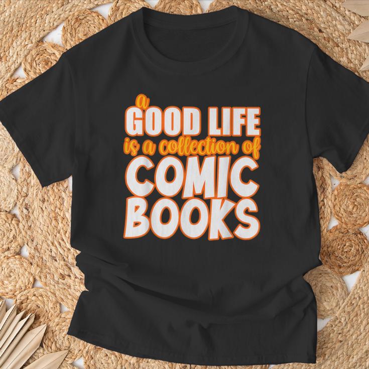 A Good Life Is A Collection Of Comic Books Graphic Vintage T-Shirt Gifts for Old Men