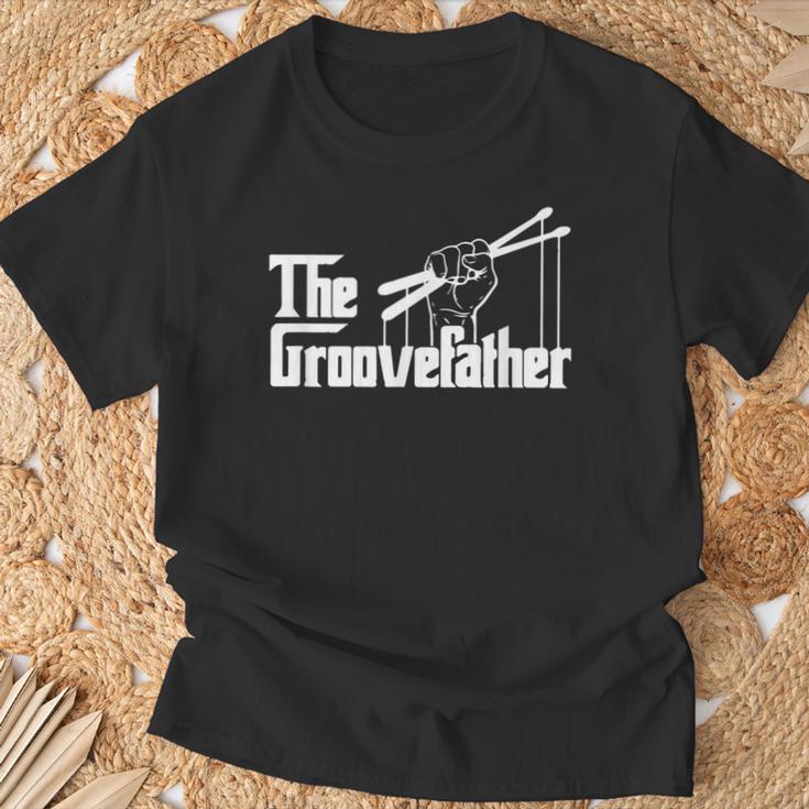The Groovefatherintage Drumsドラミングバンドドラマー Tシャツ 高齢者への贈り物
