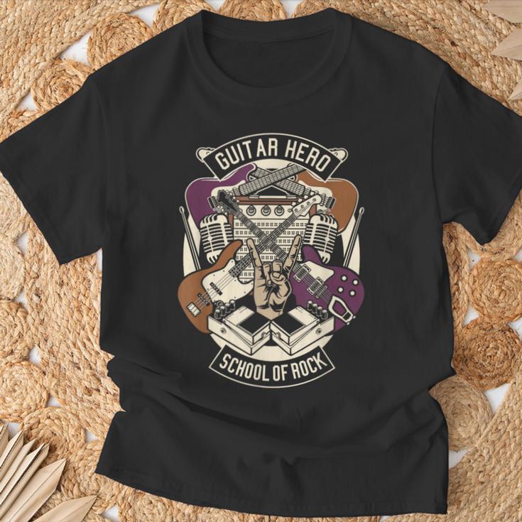 Guitar Heroes スクール オブ ロック ギター ラバー ギタリスト ギター Tシャツ 高齢者への贈り物