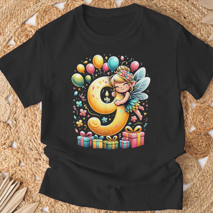 Hada 9º Cumpleaños Para Niño Niña 9 Años Noveno Nueve Hada Camiseta unisex Regalos para ancianos