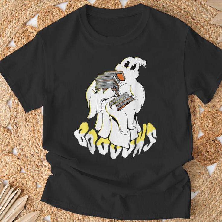 Halloween Books Cute Ghost Reading Booooks Teacher T-Shirt Gifts for Old Men