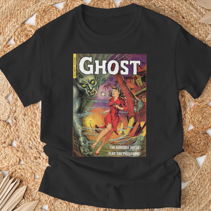 Halloween Horror Vintage Ghost Comic Book Retro Cartoon T-Shirt Gifts for Old Men Halloween Horror Vintage Ghost Comic Book Retro Cartoon T-Shirt Gifts for Old Men