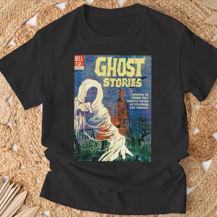 Halloween Horror Vintage Ghost Grim Reaper Comic Book Retro T-Shirt Gifts for Old Men