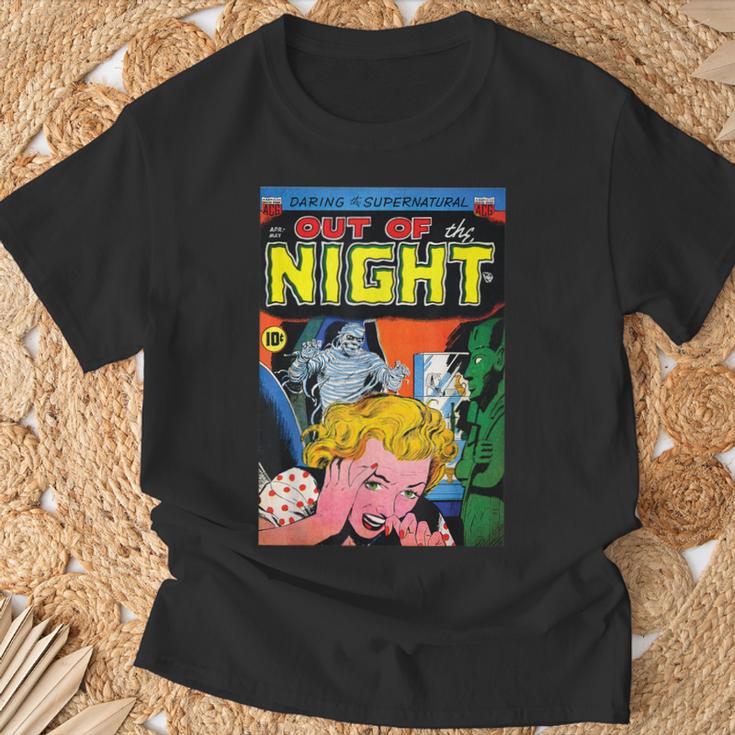 Halloween Horror Vintage Mummy Zombie Comic Book Retro T-Shirt Gifts for Old Men