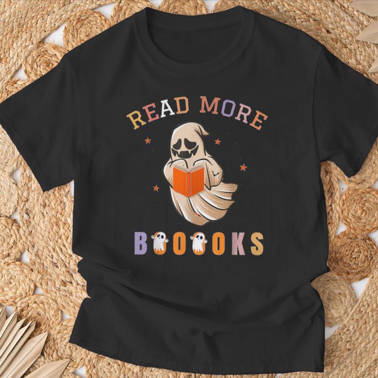 Halloween Read More Books Cute Boo Read a Book T-Shirt Gifts for Old Men