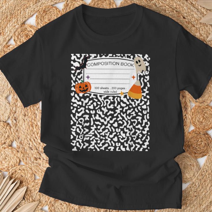 Halloween Teacher Composition Book Notebook Matching Group T-Shirt Gifts for Old Men