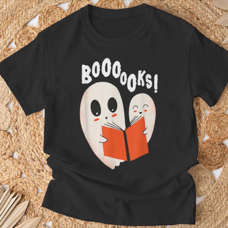 Halloween Teacher Library Ghost Books Men Women Kids T-Shirt Gifts for Old Men