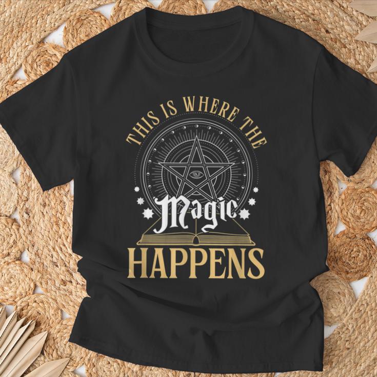 This Is Where Happens Magic Occult Mystic Book T-Shirt Gifts for Old Men