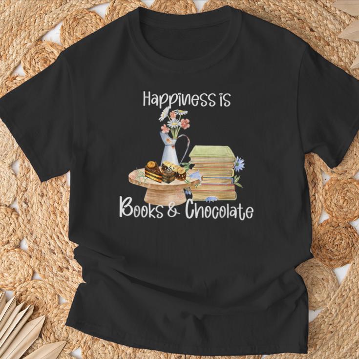 Happiness Is Books And Chocolate T-Shirt Gifts for Old Men Happiness Is Books And Chocolate T-Shirt Gifts for Old Men