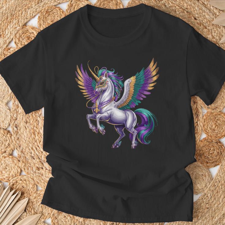 Happy Mardi Gras ユニコーンマスク ニューオーリンズフェスティバル Tシャツ 高齢者への贈り物
