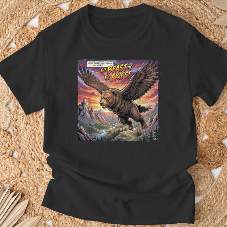Hawk Bear Hybrid Comic Book Style T-Shirt Gifts for Old Men