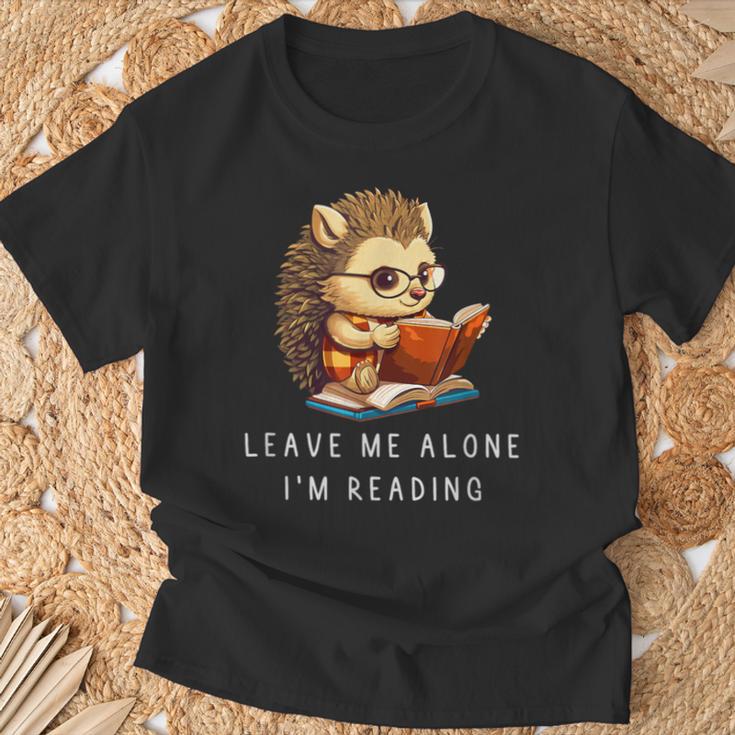 Hedgehog Book Lover Leave Me Alone I'm Reading Girls T-Shirt Gifts for Old Men