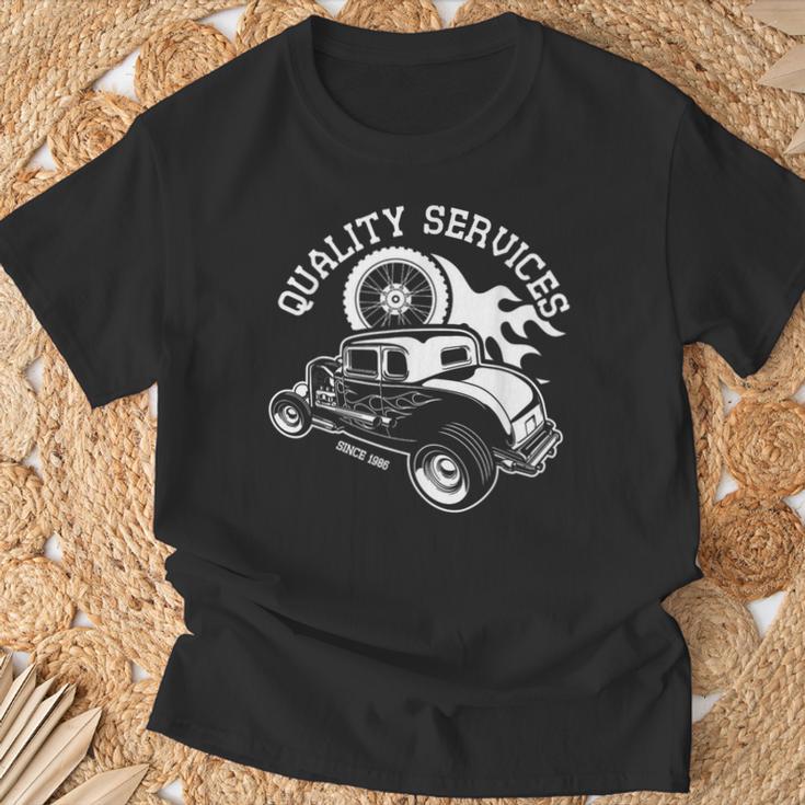 Hot Rodervice クラシック オールドアメリカンカー 自動車ガレージ Tシャツ 高齢者への贈り物