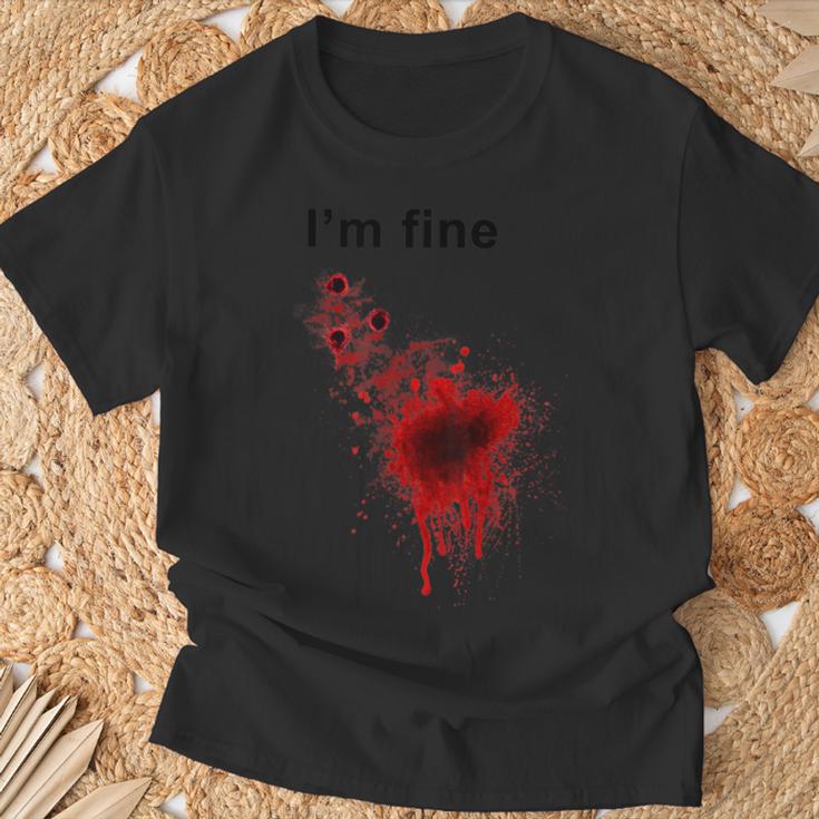 I'm Finearcastic ハロウィン 映画ホラー ゾンビ ファニー ブラッド Tシャツ 高齢者への贈り物