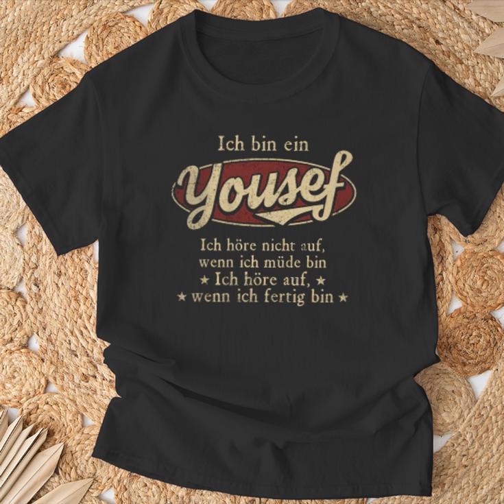 Ich Bin Ein Yousef Ich Höre Nicht AufWenn Ich Müde Bin Ich Höre Auf Yousef Name T-Shirt Geschenke für alte Männer
