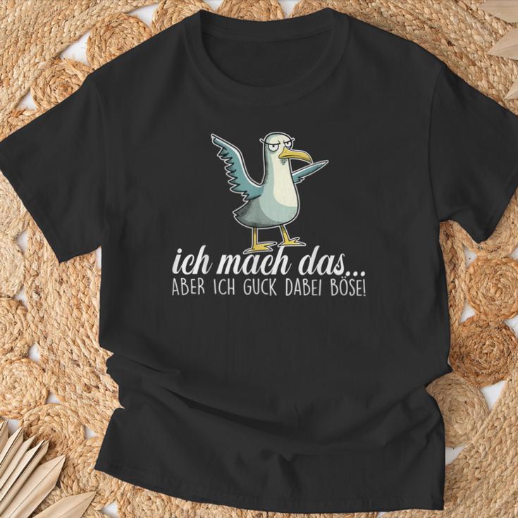 Ich Mach Das X Aber Ich Guck Dabei Böseogel Möwe Ironie T-Shirt Geschenke für alte Männer