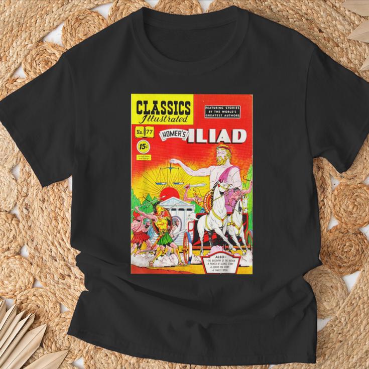 The Iliad Homer Vintage Comic Book Cover T-Shirt Gifts for Old Men