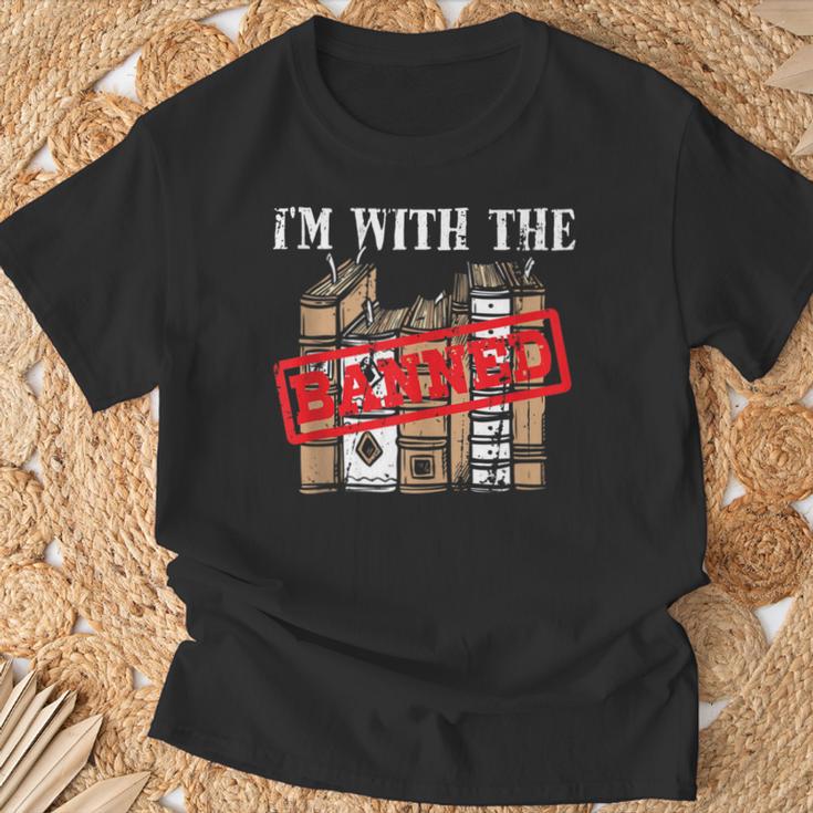 I'm With The Banned Books For a Literature Teacher T-Shirt Gifts for Old Men