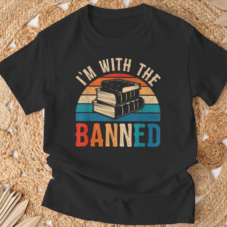 I'm With The Banned Books Tee I Read Banned Books Lovers T-Shirt Gifts for Old Men